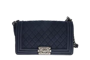 Chanel Medium Caviar Suede Boy Bag