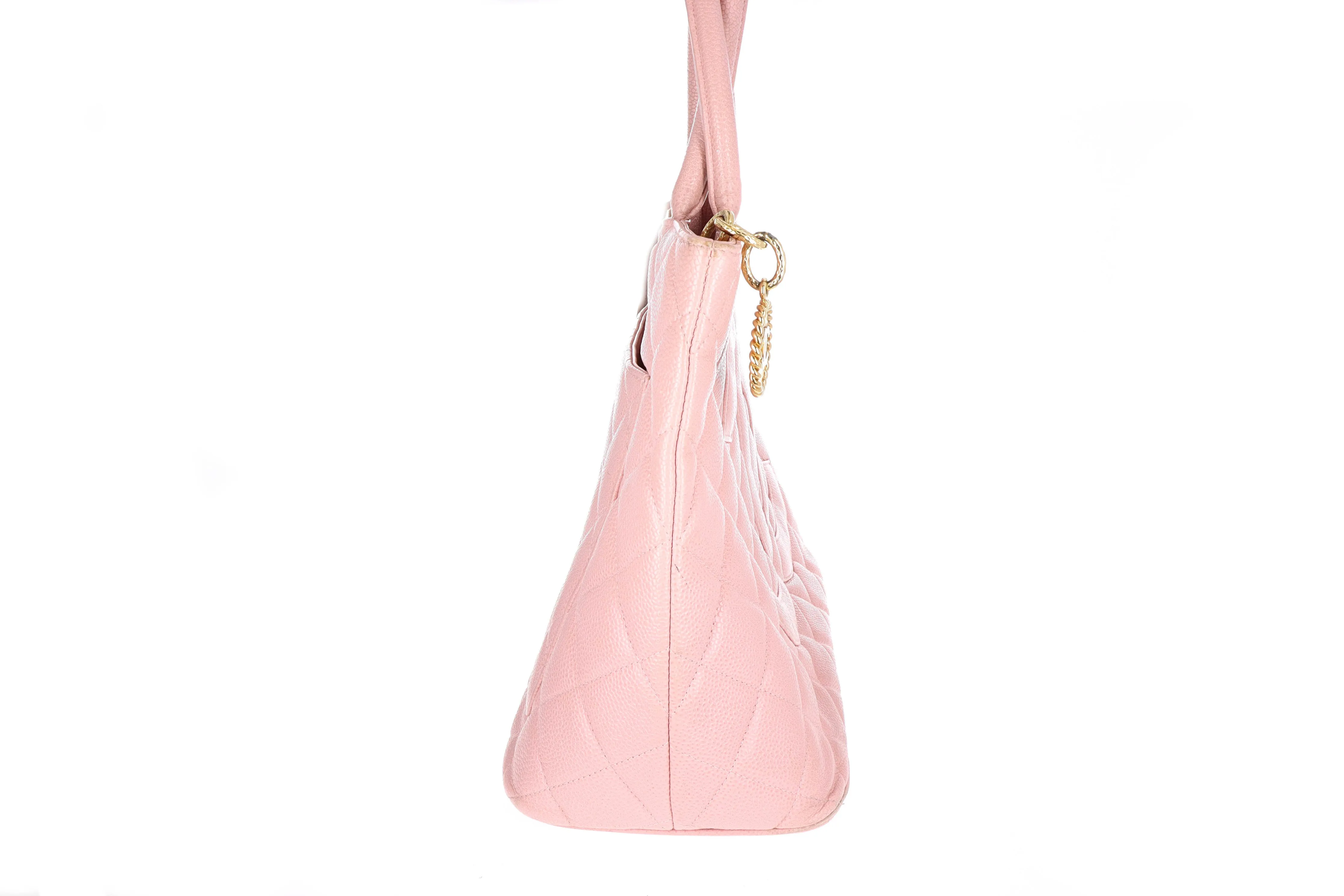 Chanel Pink Quilted Caviar Medallion Tote