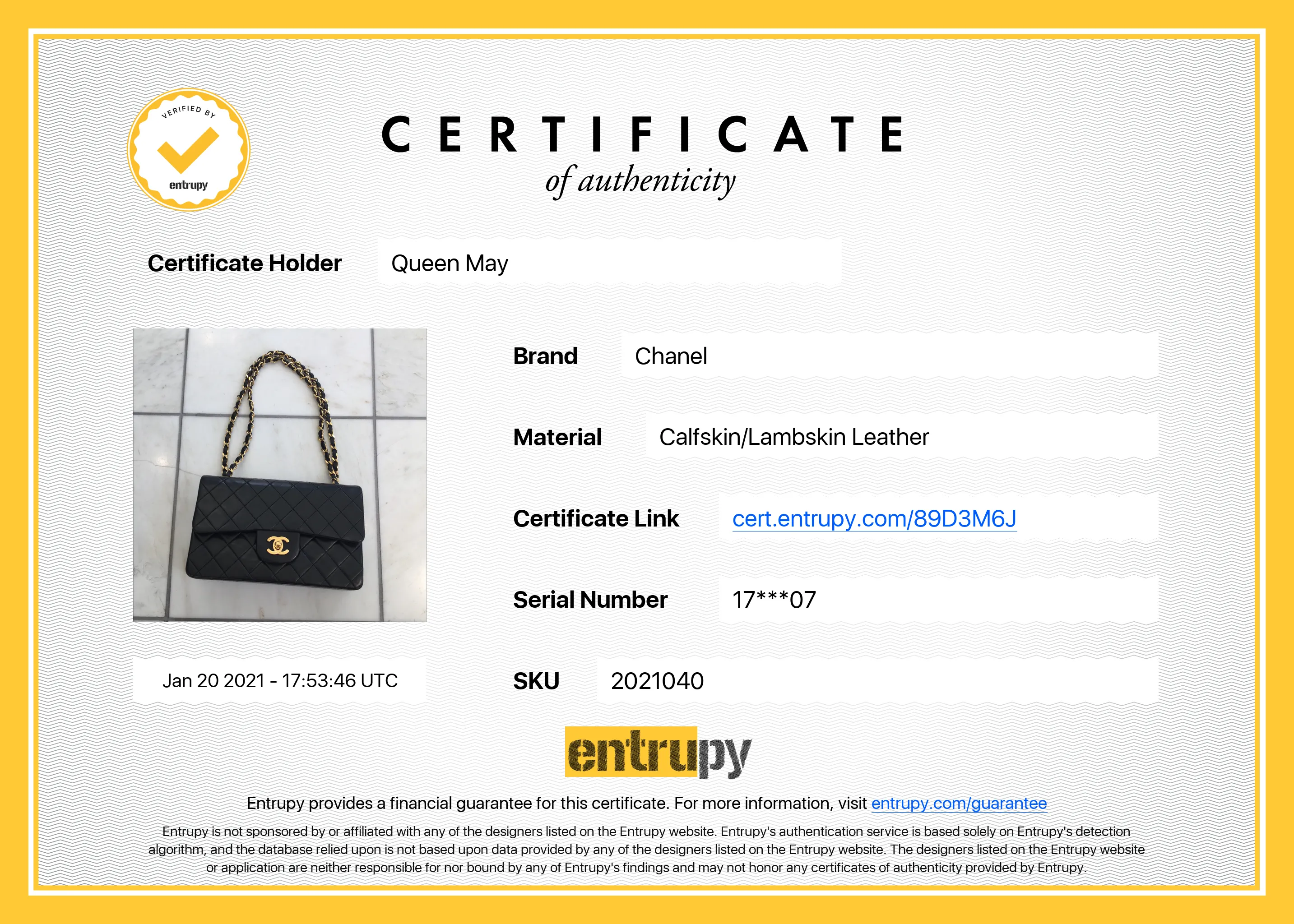 Chanel Vintage Lambskin Small Classic Double Flap Bag Black