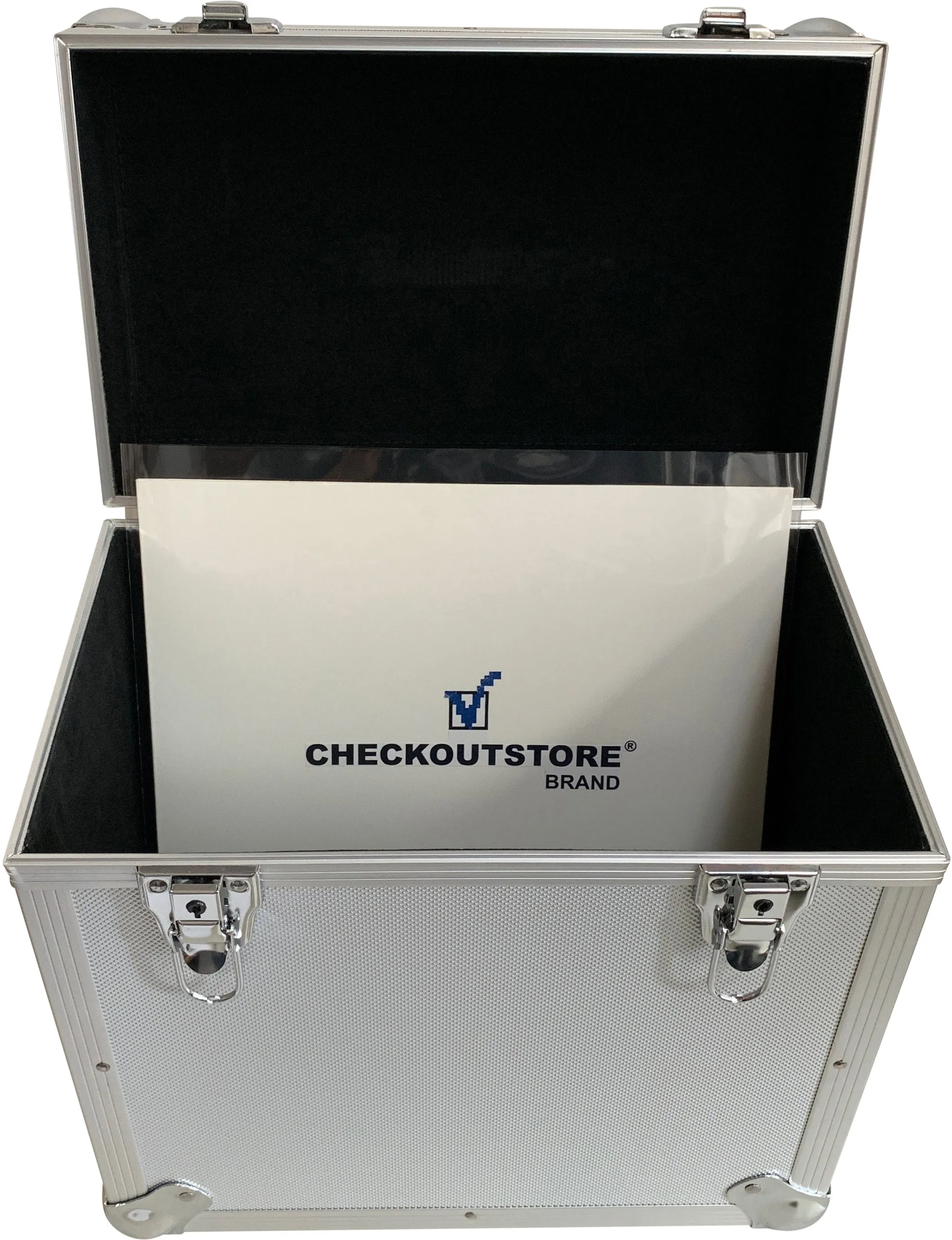 CheckOutStore Aluminum Heavy Duty 12" LP Vinyl Record Album Storage Box