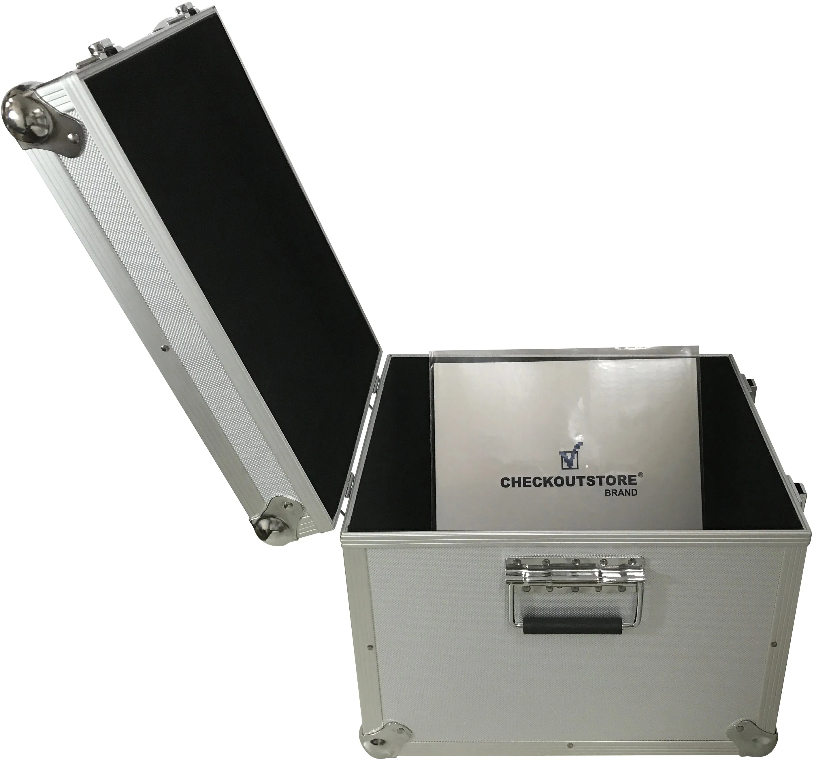 CheckOutStore Aluminum Heavy Duty 12" LP Vinyl Record Album Storage Box