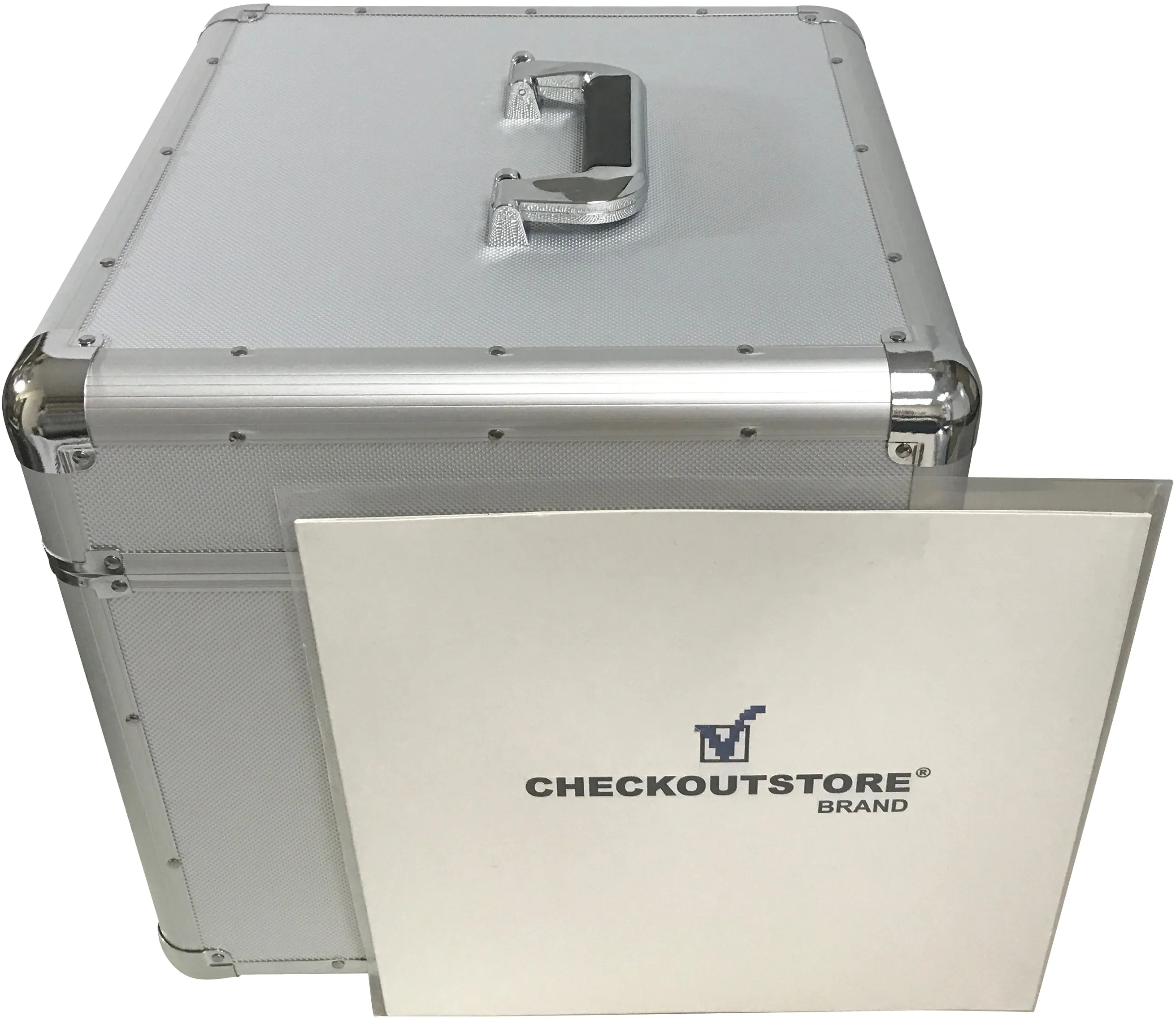 CheckOutStore Aluminum Heavy Duty 12" LP Vinyl Record Album Storage Box