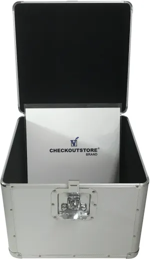 CheckOutStore Aluminum Heavy Duty 12" LP Vinyl Record Album Storage Box