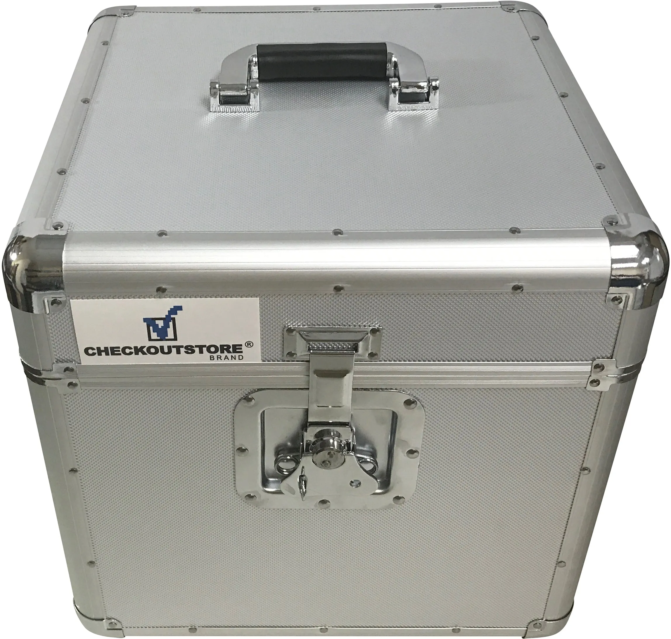 CheckOutStore Aluminum Heavy Duty 12" LP Vinyl Record Album Storage Box