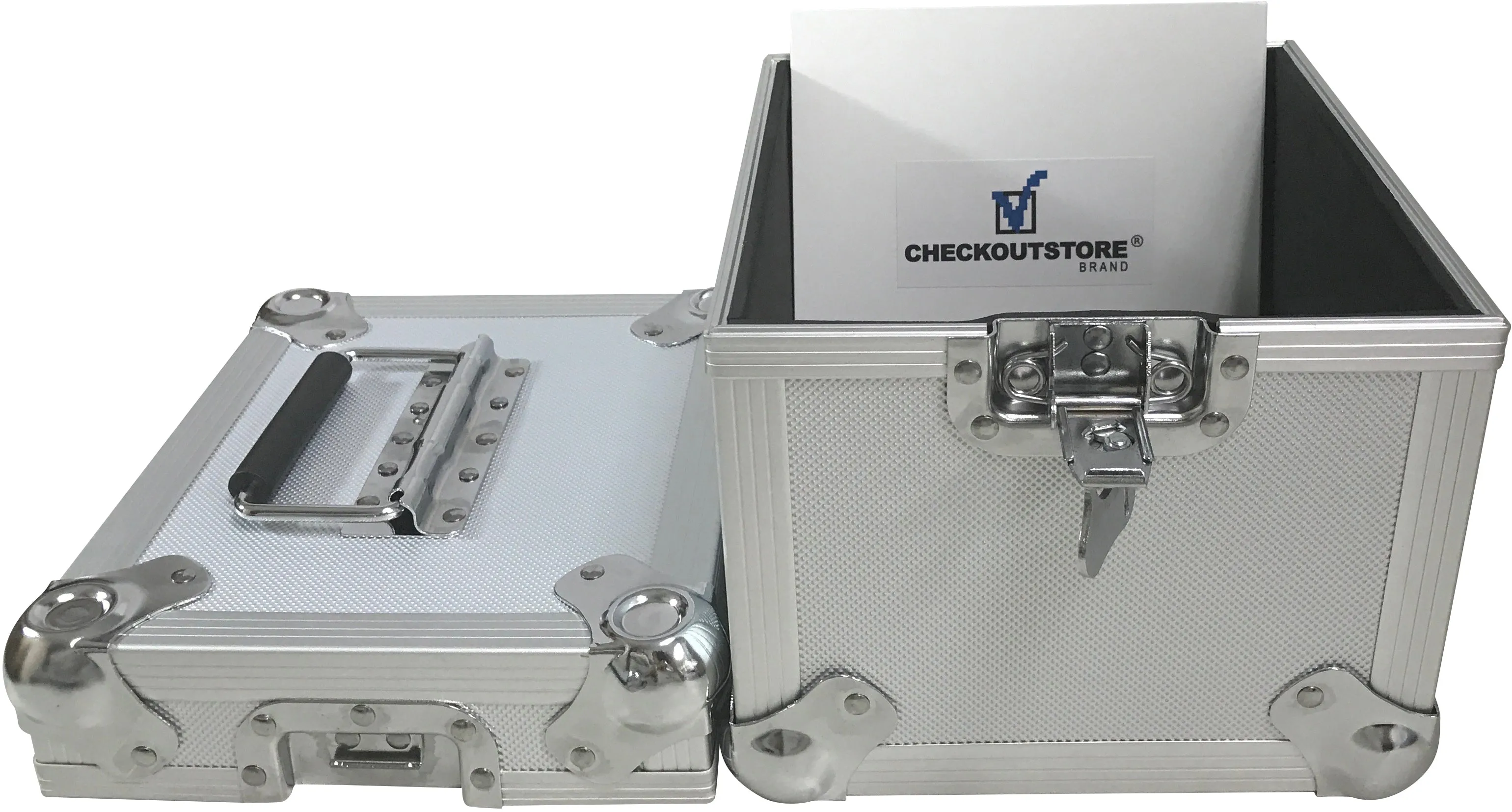 CheckOutStore Aluminum Heavy Duty 7" 45 RPM Vinyl Record Album Storage Box