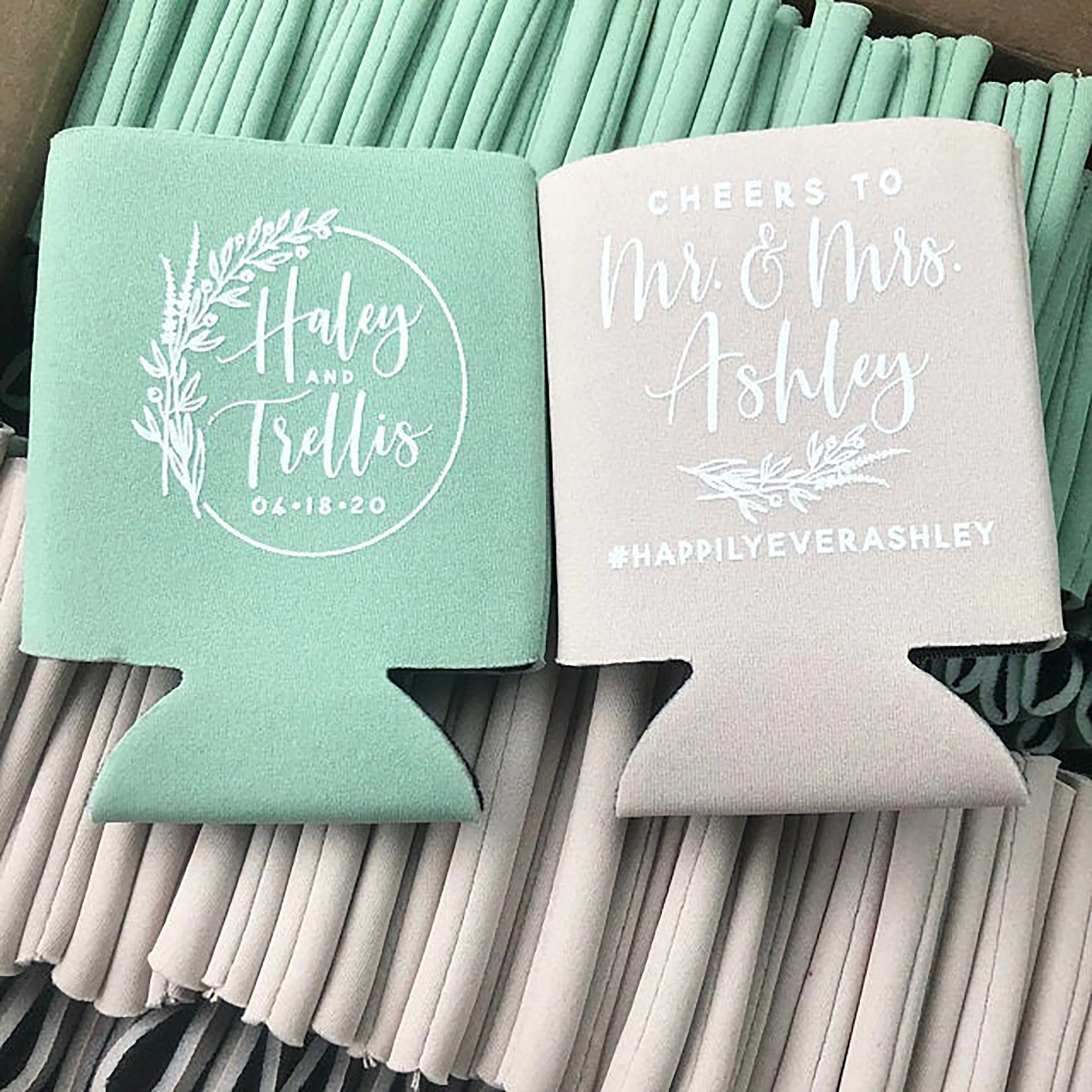 Cheers to The Mr and Mrs - Wedding Can Cooler #140R