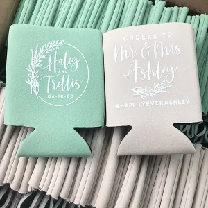Cheers to The Mr and Mrs - Wedding Can Cooler #140R