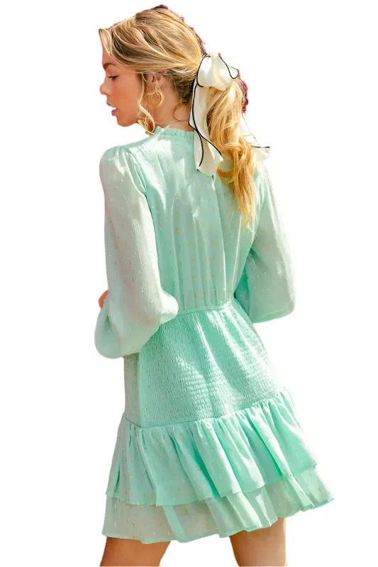 Chiffon Smock Ruffle Dress