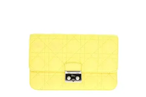 Christian Dior Cannage Quilted Leather Wallet On A Chain Bag