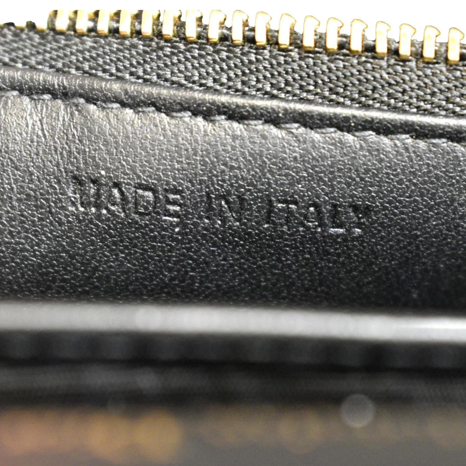 CHRISTIAN DIOR Lady Dior Leather Shoulder Chain Wallet Black