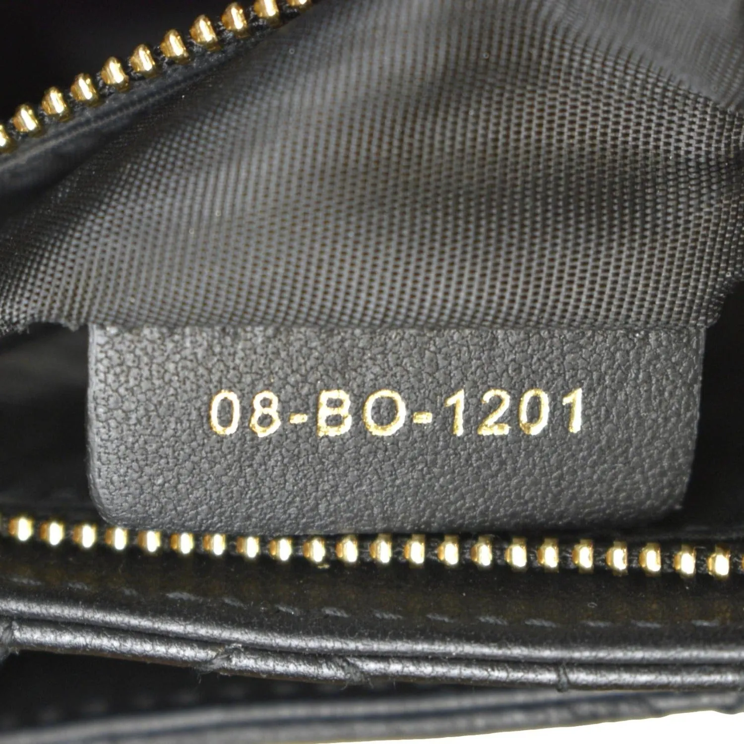 CHRISTIAN DIOR Lady Dior Leather Shoulder Chain Wallet Black
