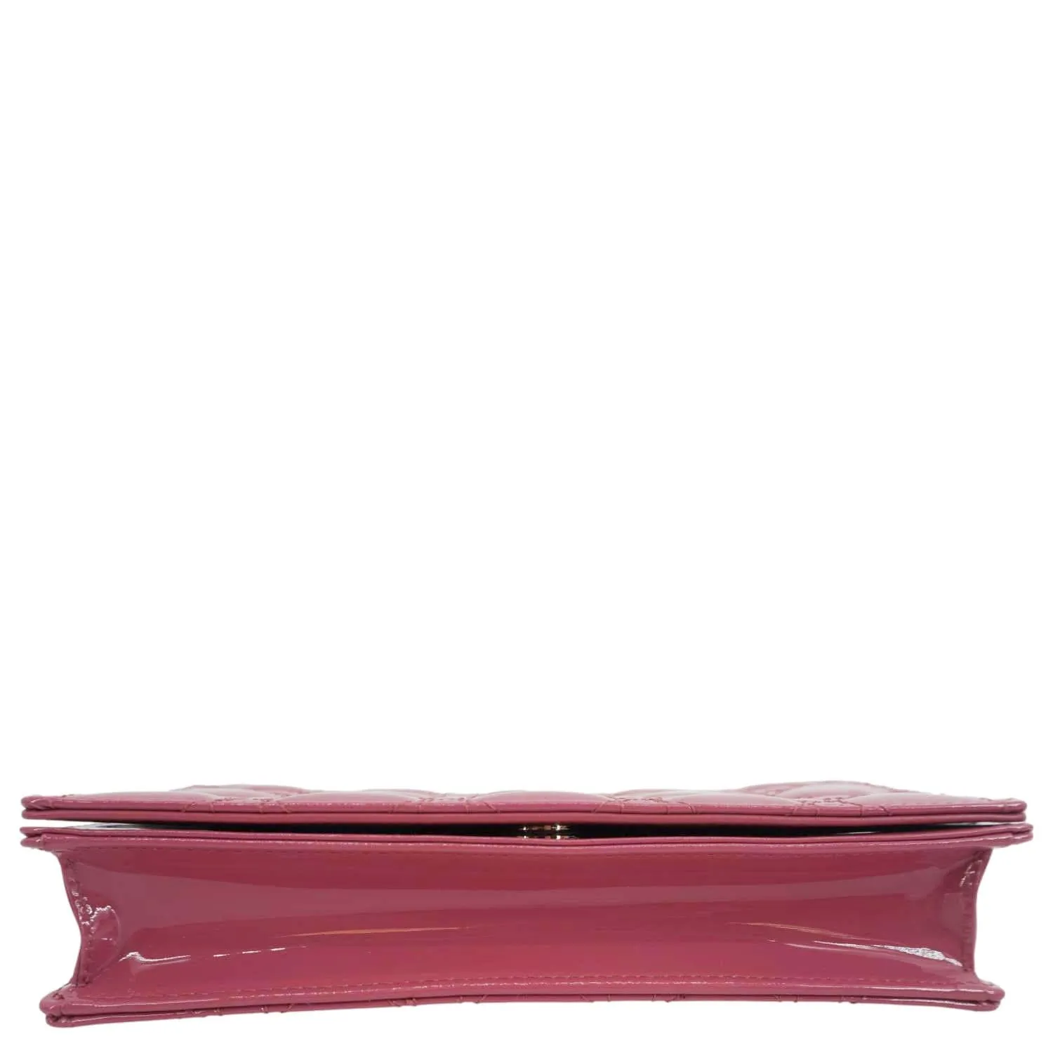 CHRISTIAN DIOR Lady Dior Patent Cannage Leather Chain Pouch Bag Pink