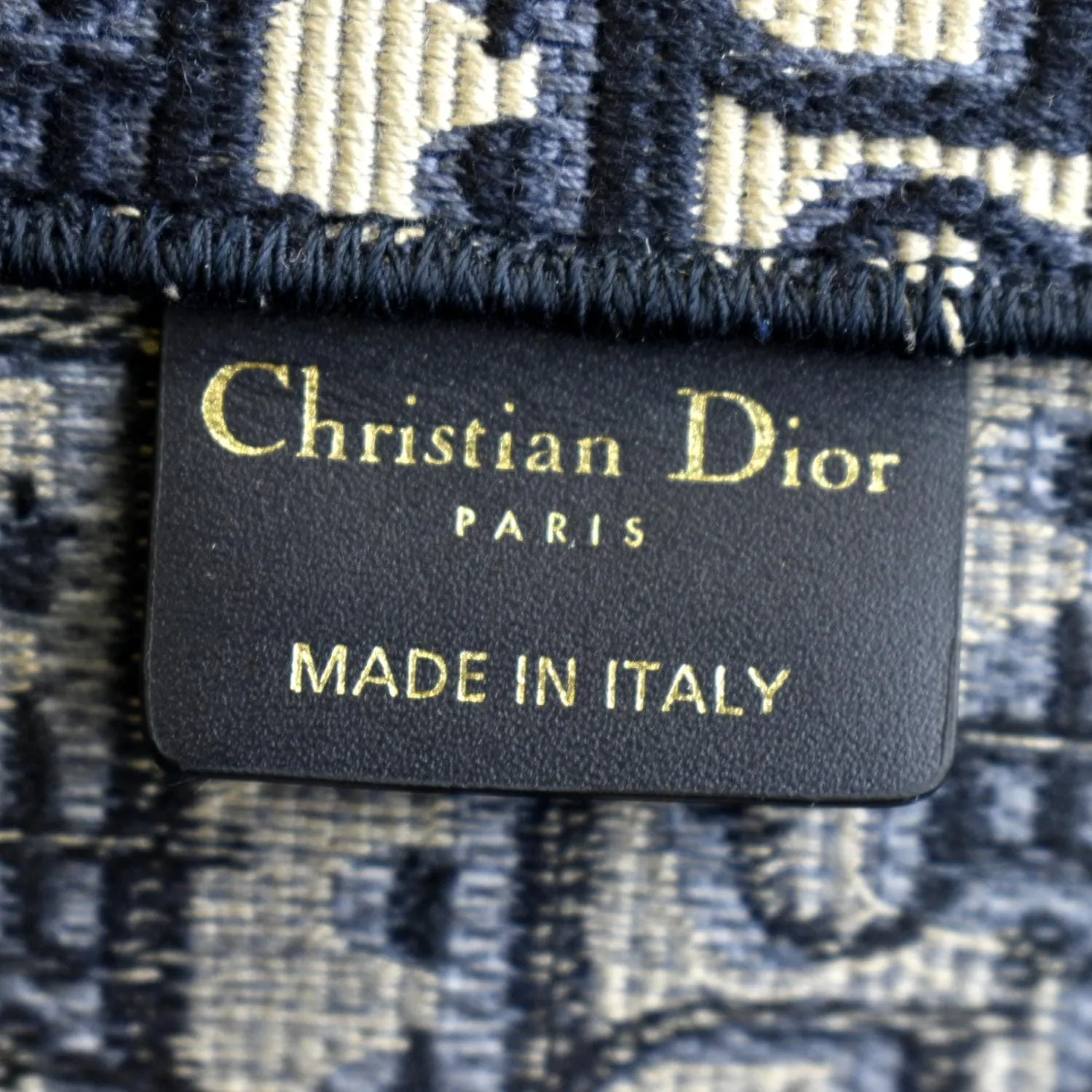 CHRISTIAN DIOR Large Book Oblique Embroidered Canvas Tote Bag Multicolor