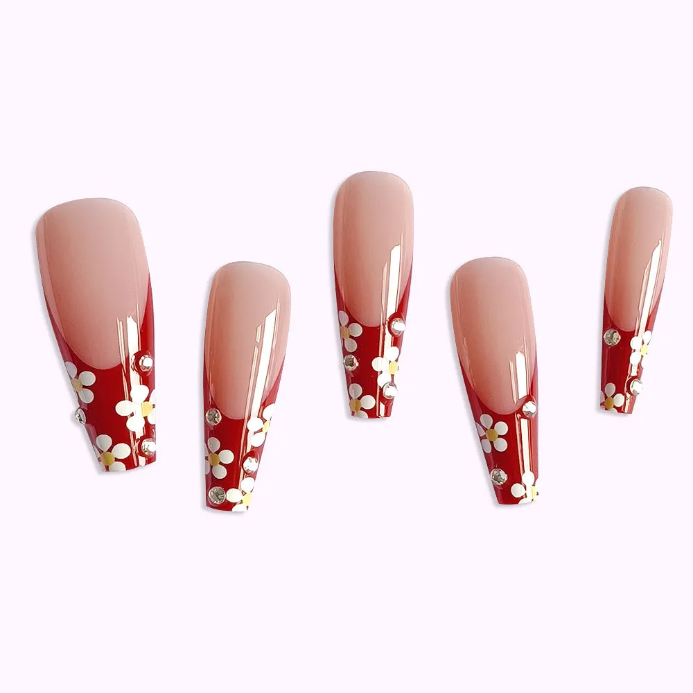 Christmas Coffin  stones and daisy french red