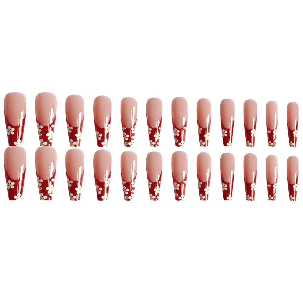 Christmas Coffin  stones and daisy french red