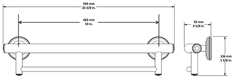 Chrome Designer Towel Bar Grab Bar