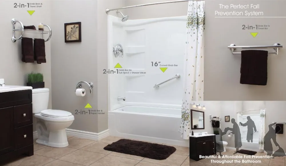 Chrome Designer Towel Bar Grab Bar