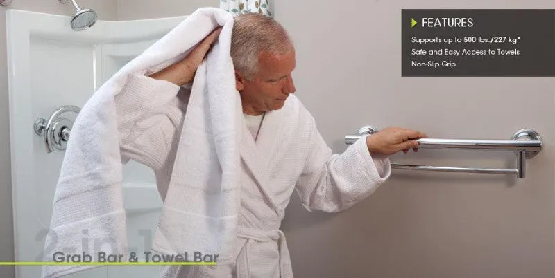 Chrome Designer Towel Bar Grab Bar