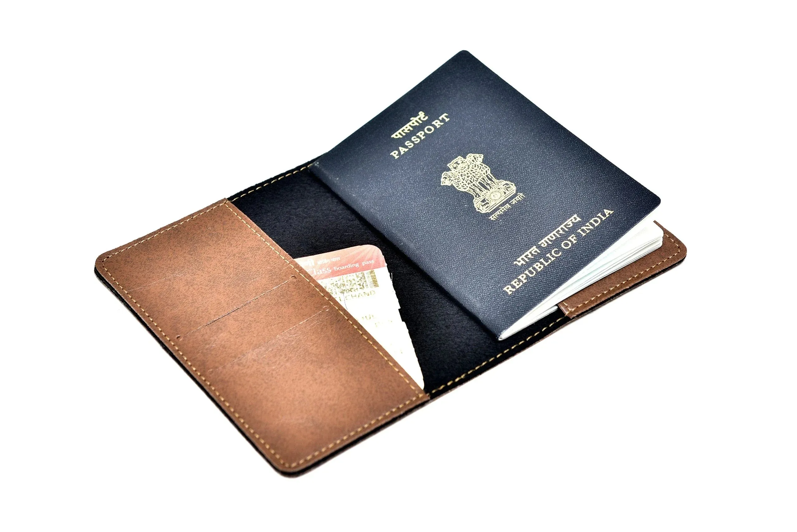 Classy Leather Customized Couple Traveller Combo (2 pcs) - Brown
