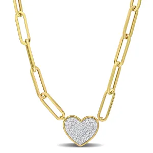 Clustered Heart Charm With Paperclip Chain