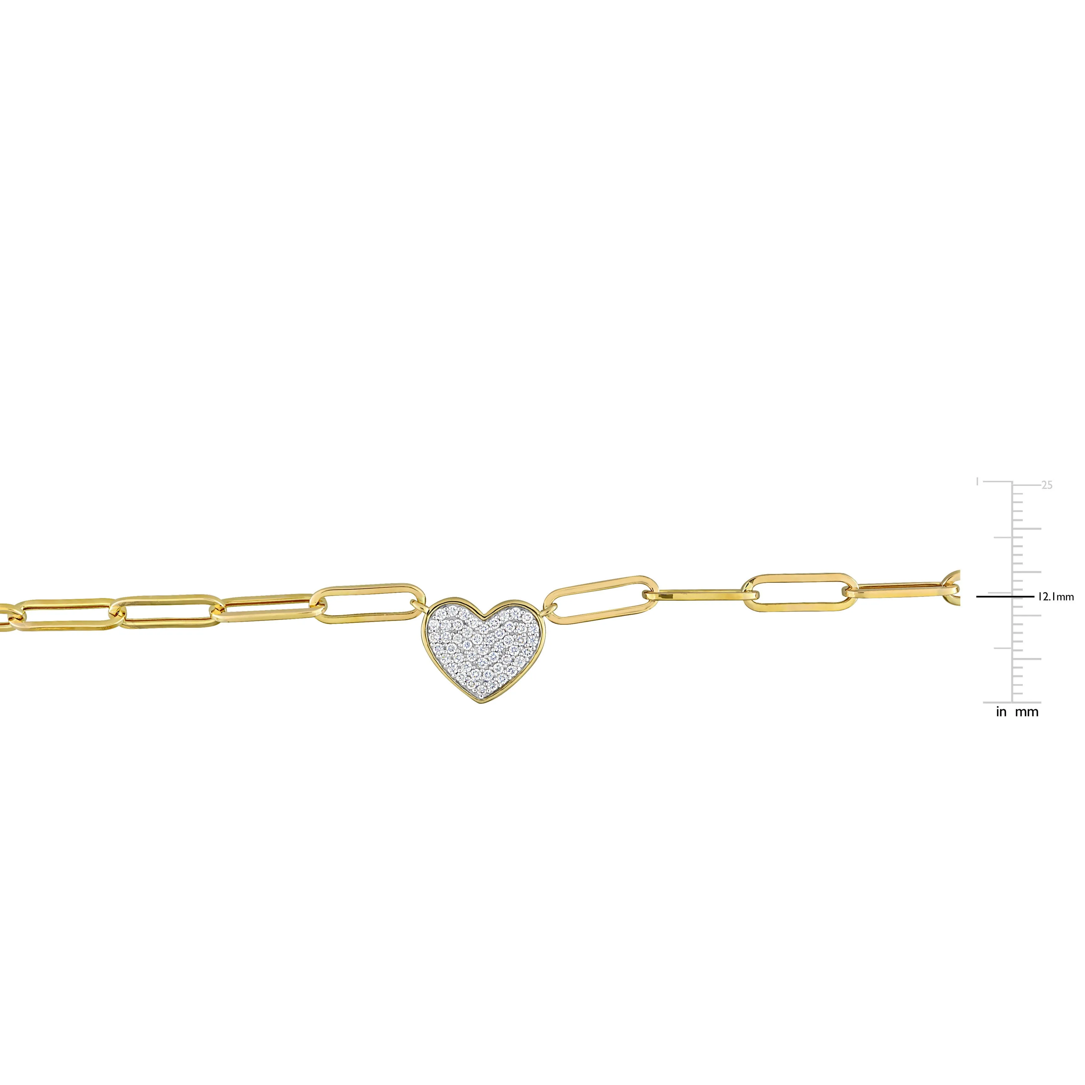 Clustered Heart Charm With Paperclip Chain