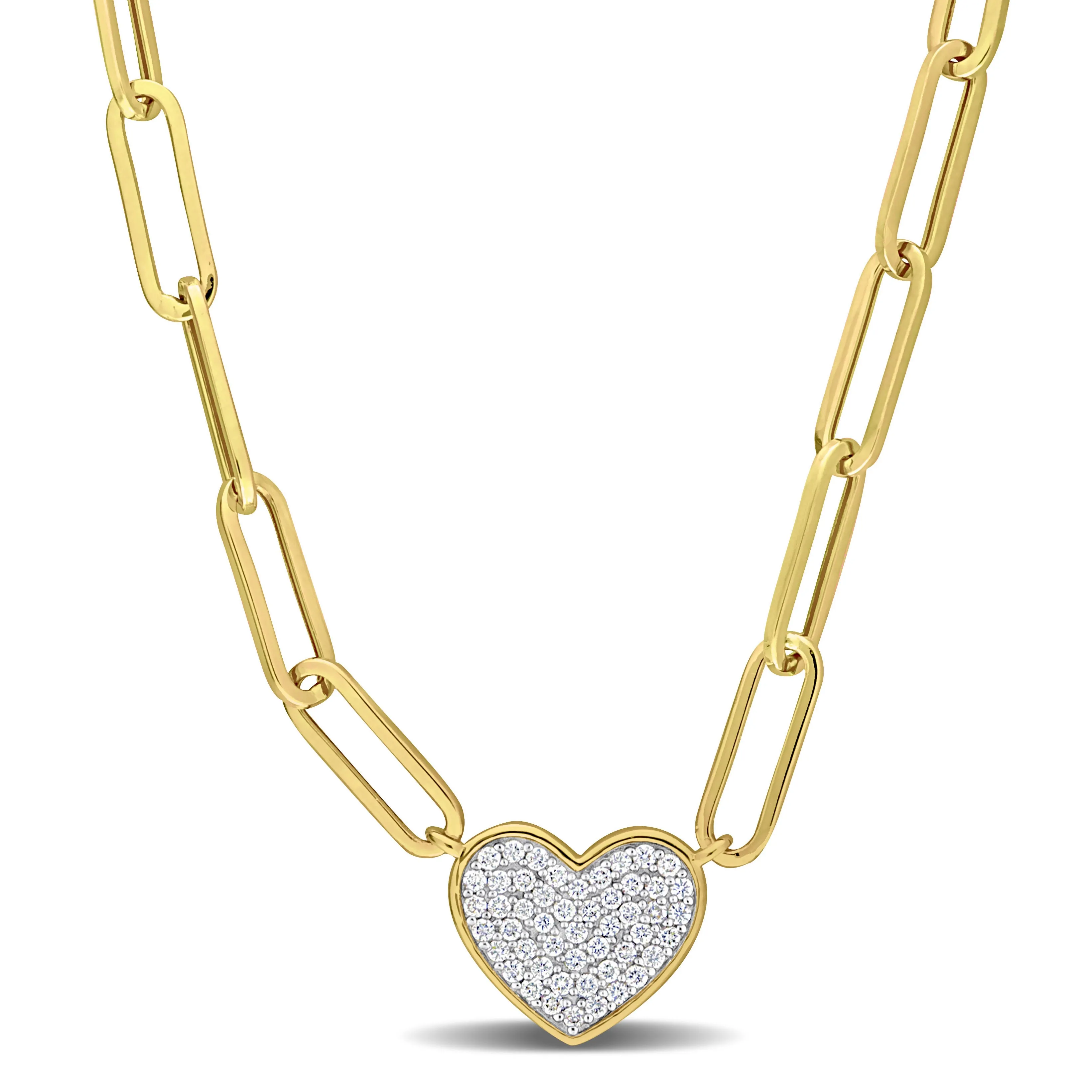 Clustered Heart Charm With Paperclip Chain