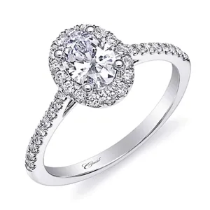 Coast Pave Halo Diamond Engagement Ring