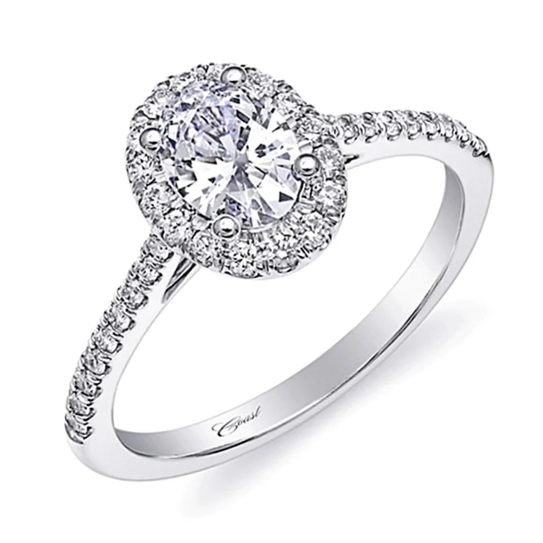 Coast Pave Halo Diamond Engagement Ring