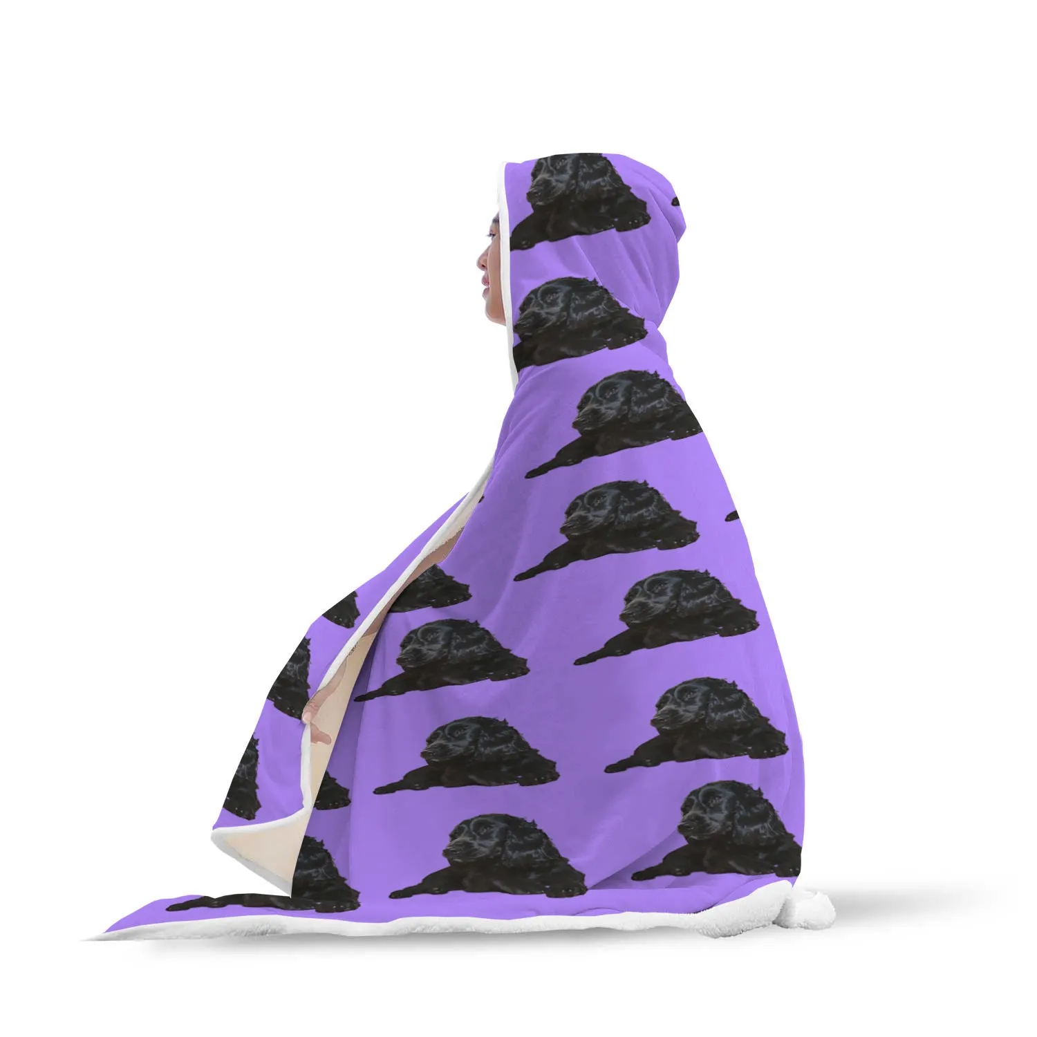 Cocker Spaniel Hooded Blanket - Black