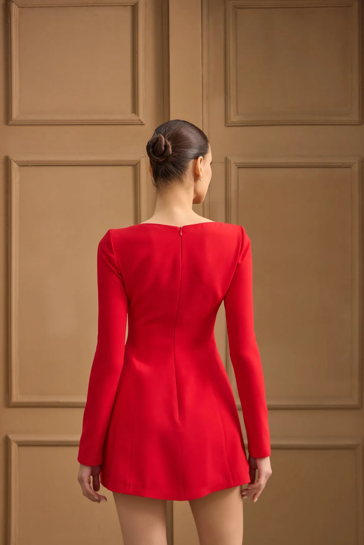 Colette mini long sleeve dress with bows