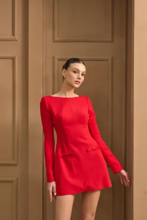 Colette mini long sleeve dress with bows