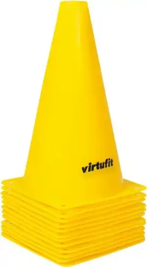Conuri antrenament VirtuFit-23cm-12buc-Galben