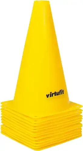 Conuri antrenament VirtuFit-23cm-12buc-Galben