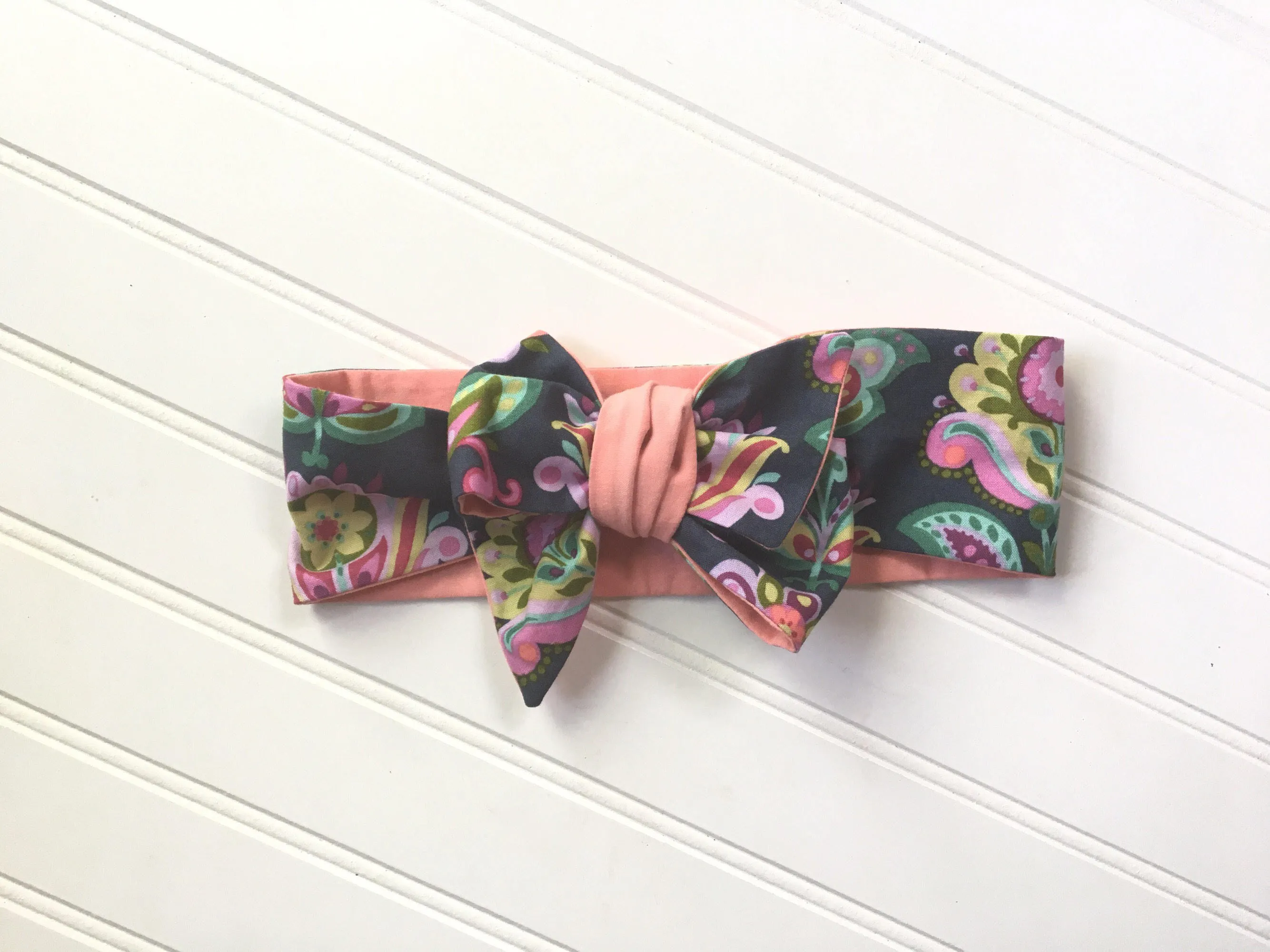 Coral Designer floral Headwrap
