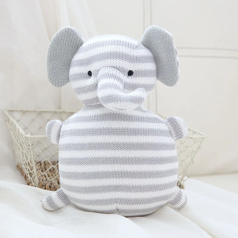 Cotton Knitted Wool Animal Doll Super Cute Baby Pacified Plush Toys Rabbit (built-in bell)