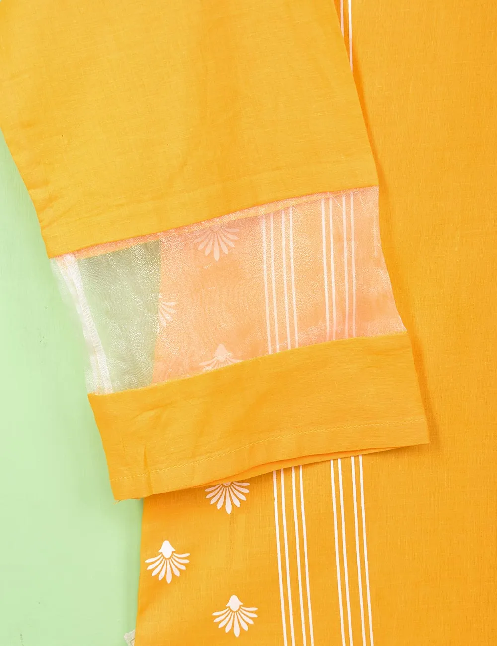 Cotton Printed Stitched Kurti - (TS-081C-Yellow)