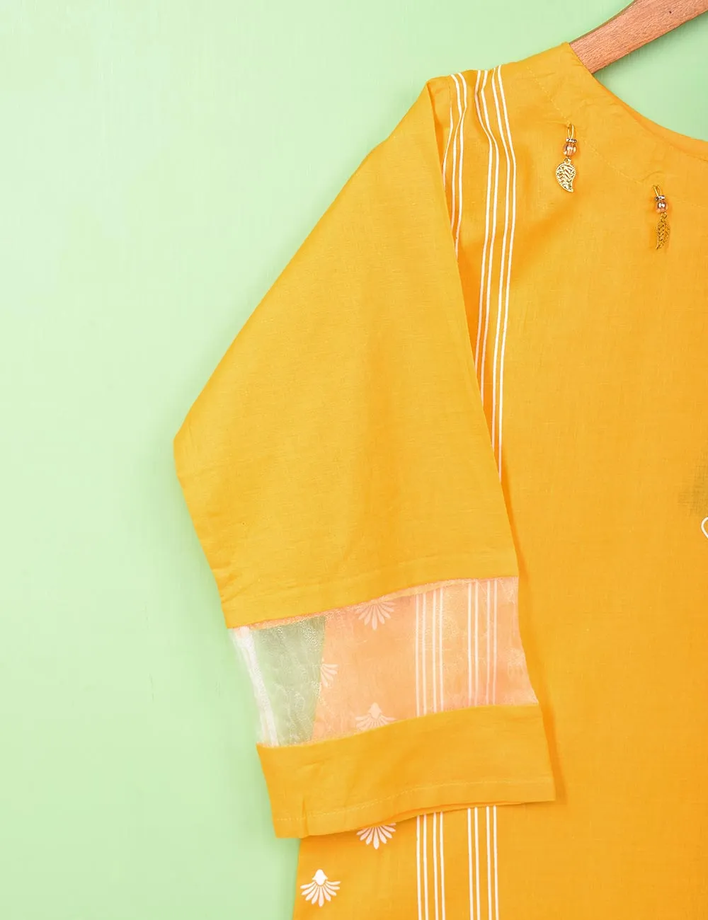 Cotton Printed Stitched Kurti - (TS-081C-Yellow)