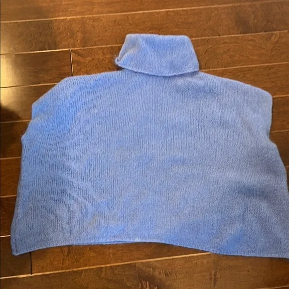 Cozy Blue Turtleneck Poncho purchased in Europe