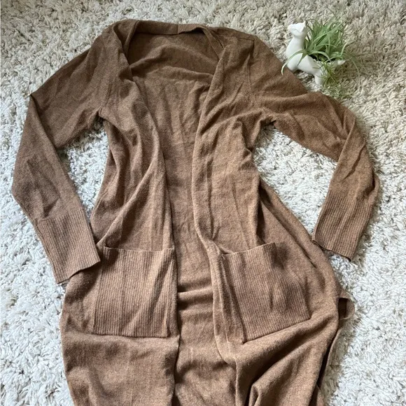 Cozy Brown Heathered Cardigan Sweater