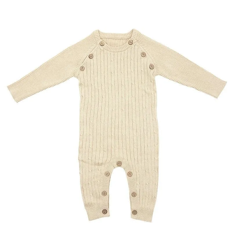 Cozy Cable Knit Organic Cotton Romper for Baby