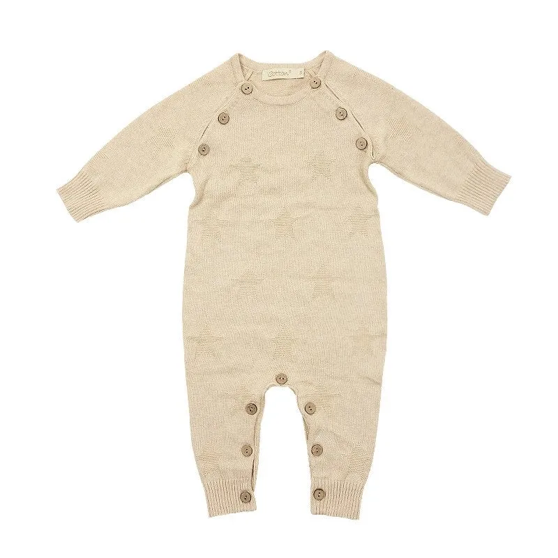 Cozy Cable Knit Organic Cotton Romper for Baby