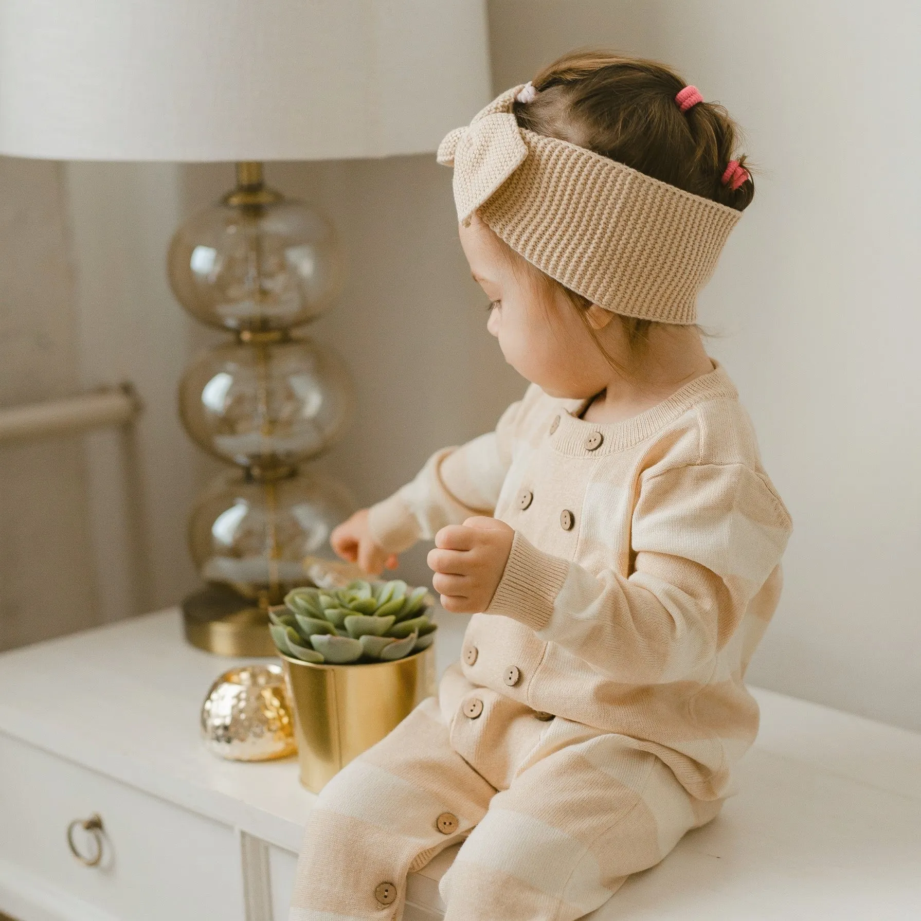 Cozy Cable Knit Organic Cotton Romper for Baby