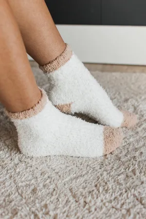 Cozy Moments Fuzzy Knit Socks- White