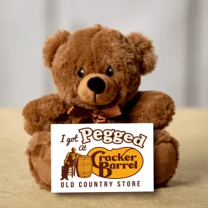 Cracker Barrell Teddy Bear With Postcard - PRICE INCLUDES FREE SHIPPING!!