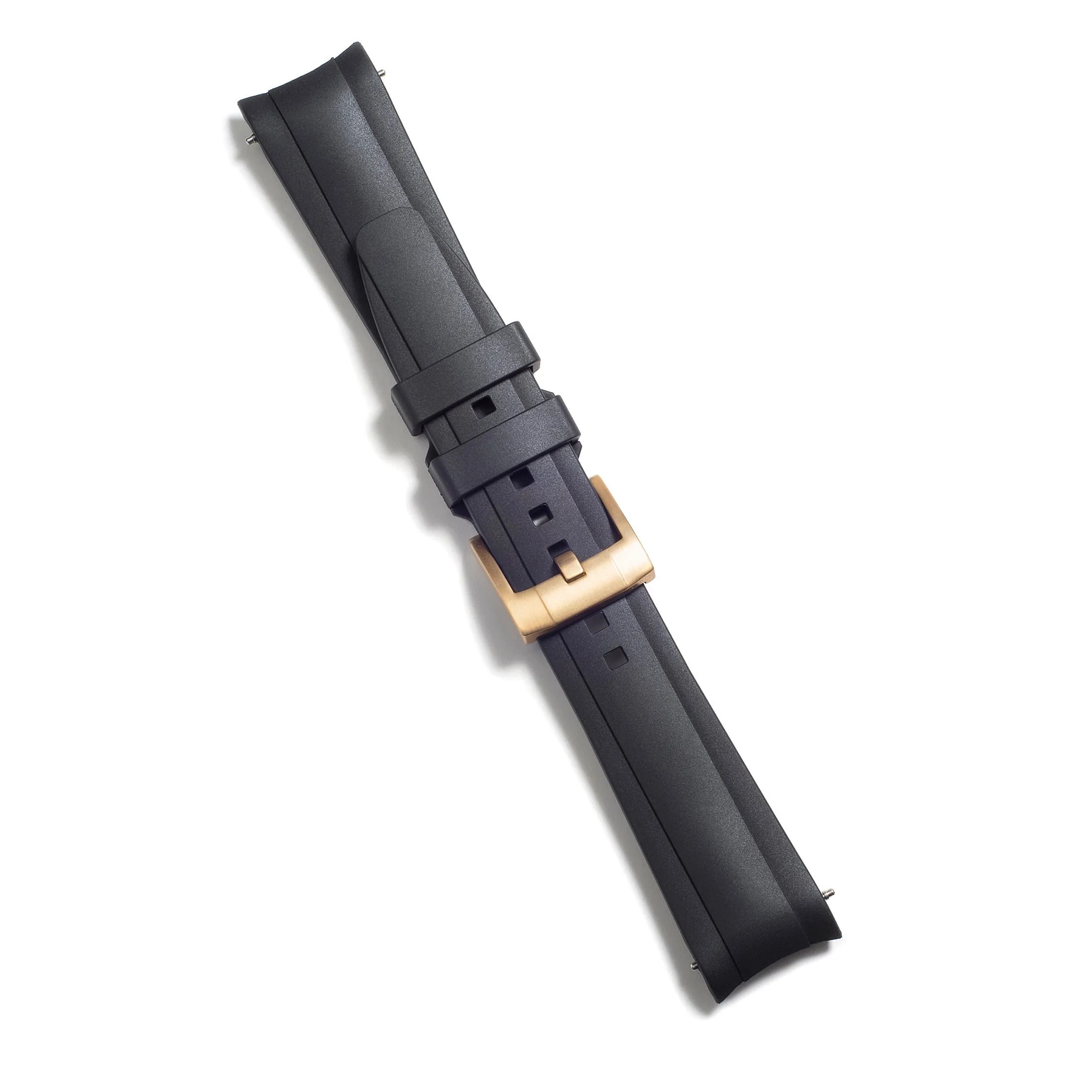 Curved End Rubber Strap for Rolex Explorer I 40mm with Tang Buckle