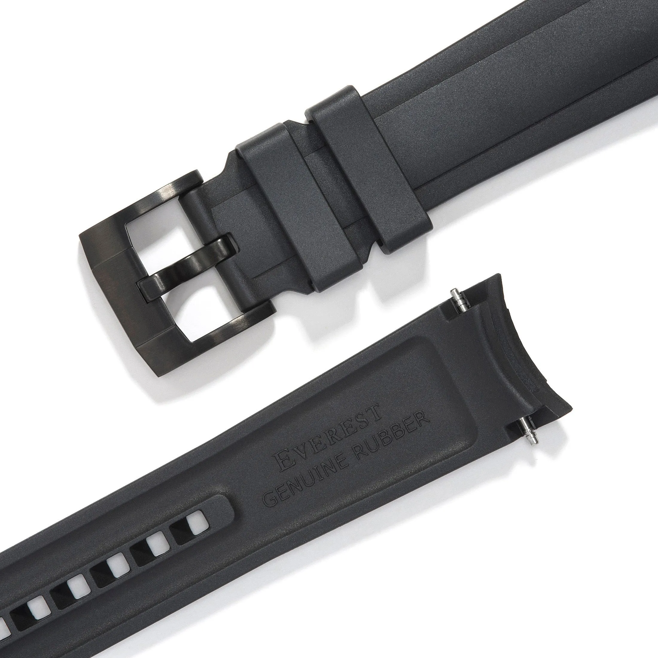 Curved End Rubber Strap for Rolex Explorer I 40mm with Tang Buckle