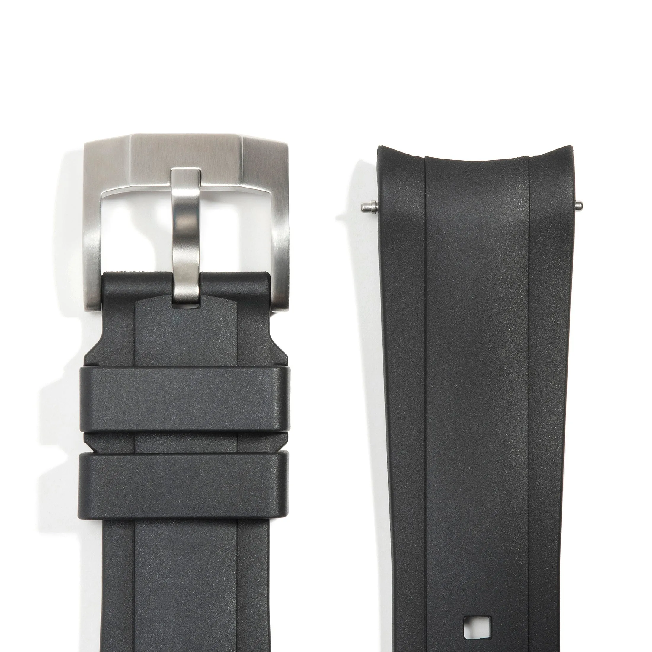 Curved End Rubber Strap for Rolex Explorer I 40mm with Tang Buckle