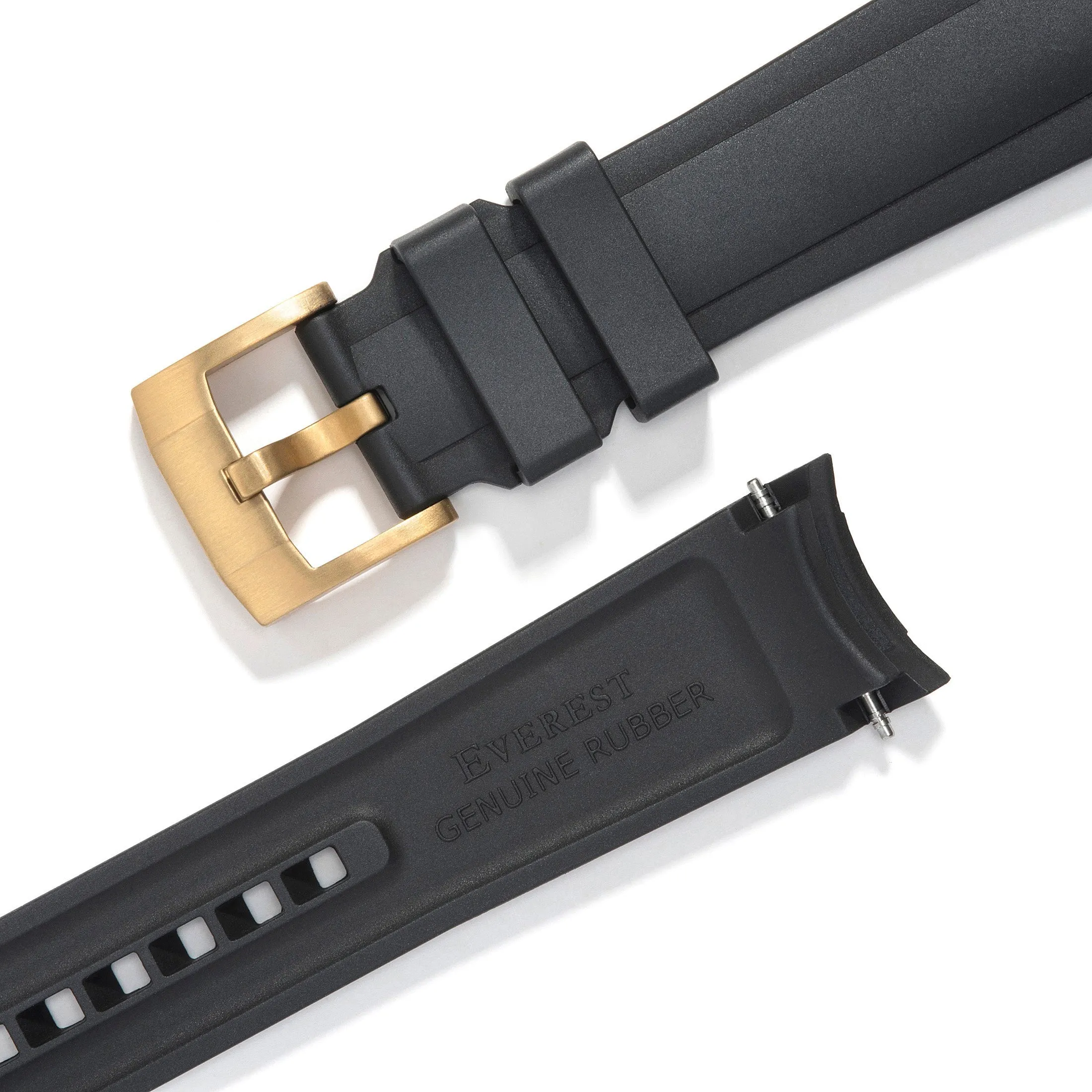Curved End Rubber Strap for Rolex Explorer I 40mm with Tang Buckle