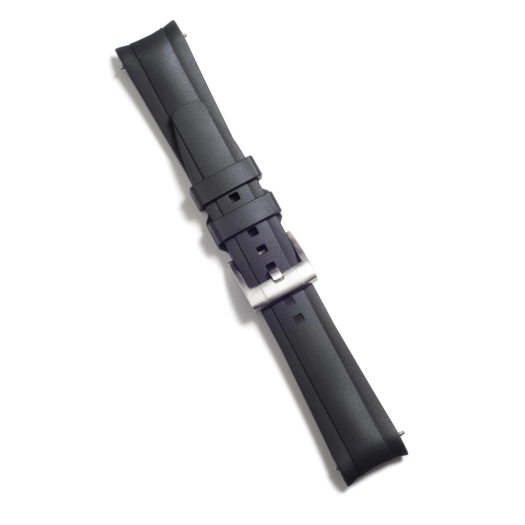 Curved End Rubber Strap for Rolex Explorer I 40mm with Tang Buckle