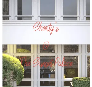 Custom text: Shorty's
 @
 The Sunset Palace